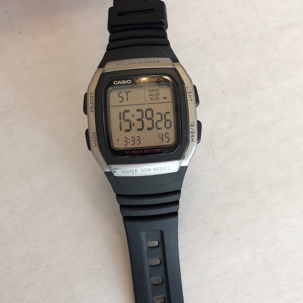 Casio Mens Watch Black Silver